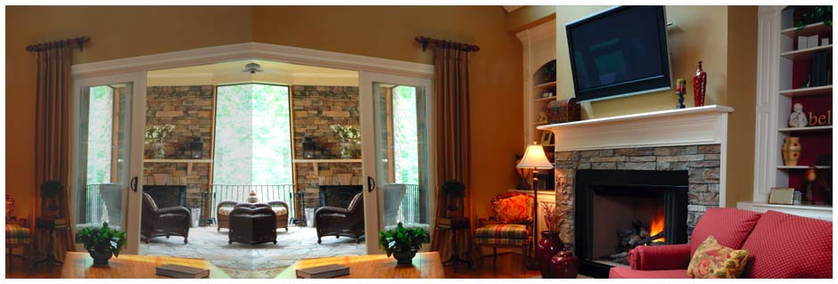 LCD installed in above fire place